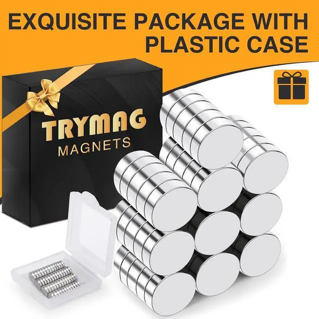Alt view image 4 of 5 - TRYMAG 90Pcs Small Magnets, 8x3mm Neodymium Magnet for Crafts | Tiny Mini Round Refrigerator Magnets, Multi-Use for 3D Printing, Fridge, DIY, Office, Hobbies and Science