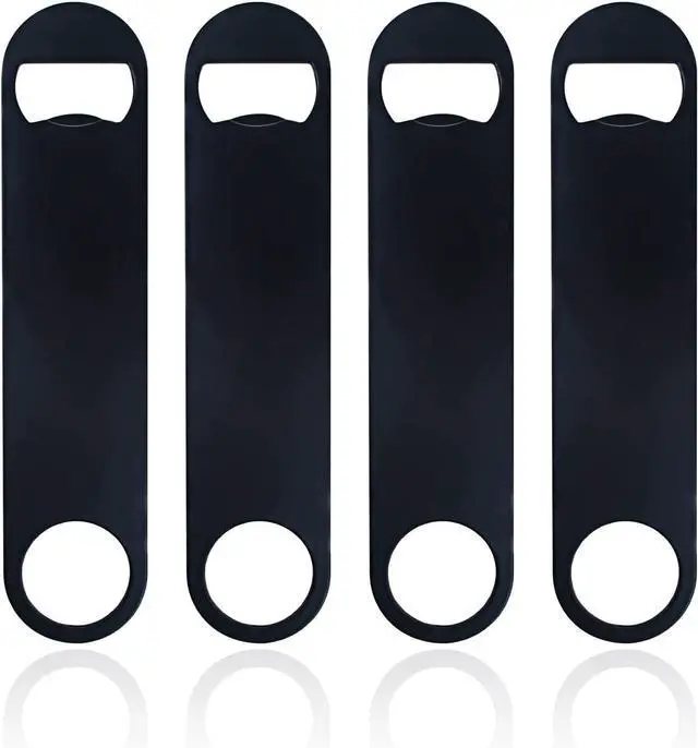 Main image of KTOJOY 4 PACK Stainless Steel Flat Bottle Opener, Beer Bottle Opener, 7inch, with Exquisite Packaging, for Kitchen, Bar or Restaurant, Black,