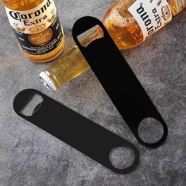 Alt view image 5 of 7 - KTOJOY 4 PACK Stainless Steel Flat Bottle Opener, Beer Bottle Opener, 7inch, with Exquisite Packaging, for Kitchen, Bar or Restaurant, Black,