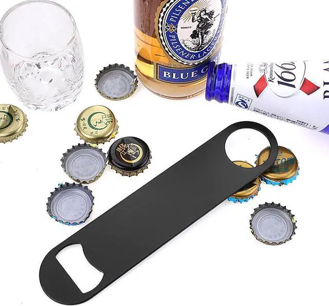 Alt view image 6 of 7 - KTOJOY 4 PACK Stainless Steel Flat Bottle Opener, Beer Bottle Opener, 7inch, with Exquisite Packaging, for Kitchen, Bar or Restaurant, Black,