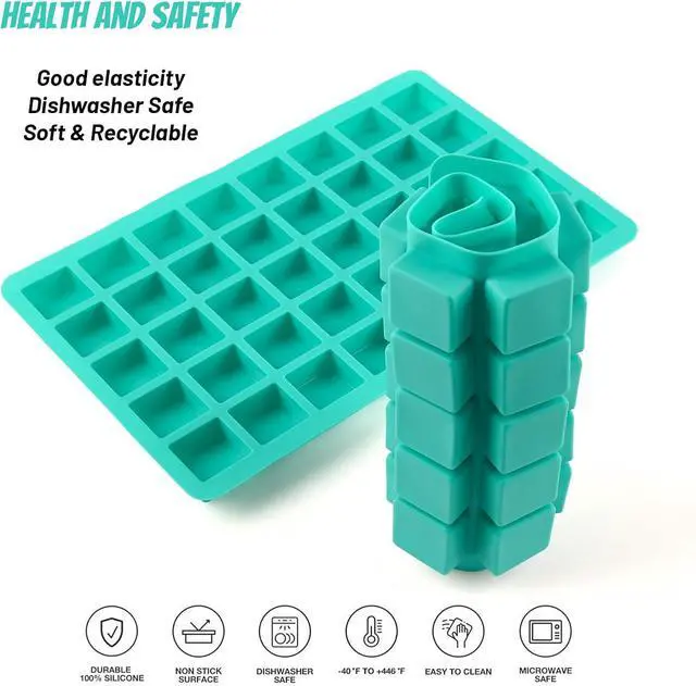 Alt view image 3 of 6 - Sakolla 2 Pack Caramel Candy Molds, 40 Cavities Square Cube Silicone Molds for Chocolate, Candy, Ice Cubes, Gummy, Ganache, Jelly, Truffles