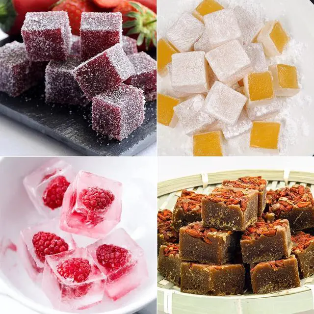 Alt view image 6 of 6 - Sakolla 2 Pack Caramel Candy Molds, 40 Cavities Square Cube Silicone Molds for Chocolate, Candy, Ice Cubes, Gummy, Ganache, Jelly, Truffles