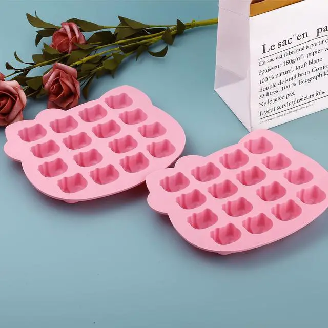 Alt view image 5 of 7 - Cute Kitten Chocolate Silicone Mold, Silicone Candy Molds 16 Cavity | Food-Grade Cat Ice Cube Tray for Baking, Cupcake Topper, Pudding, Butter, Gelatin, Jelly, Bath Bomb, Candle, Plaster, Resin