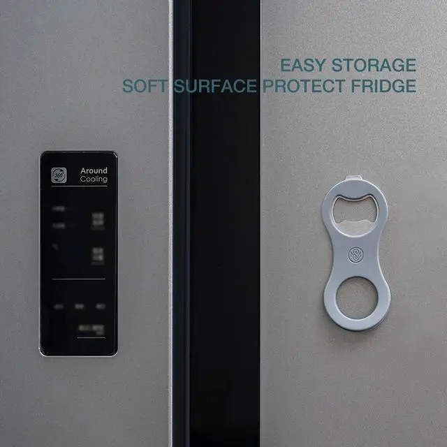 Alt view image 2 of 7 - 2 in 1 Magnetic Beer Bottle Opener for Refrigerator and RV with Cap Catcher, Soft Touch Silicone Surface Protect Fridge, Pop Can Soda Can Opener for Long Nails, Ideal Gift