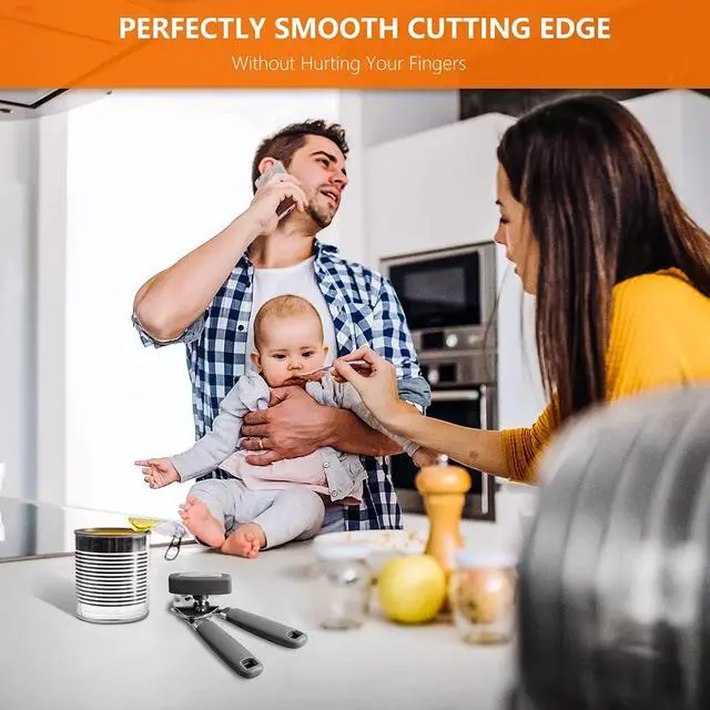 Alt view image 2 of 7 - Can Opener,Professional 3-In-1 Multifunctional Manual Can Openers Bottle Opener,Kitchen Durable Stainless Steel Heavy Duty Can Opener Smooth Edge for Kitchen Seniors Friendly