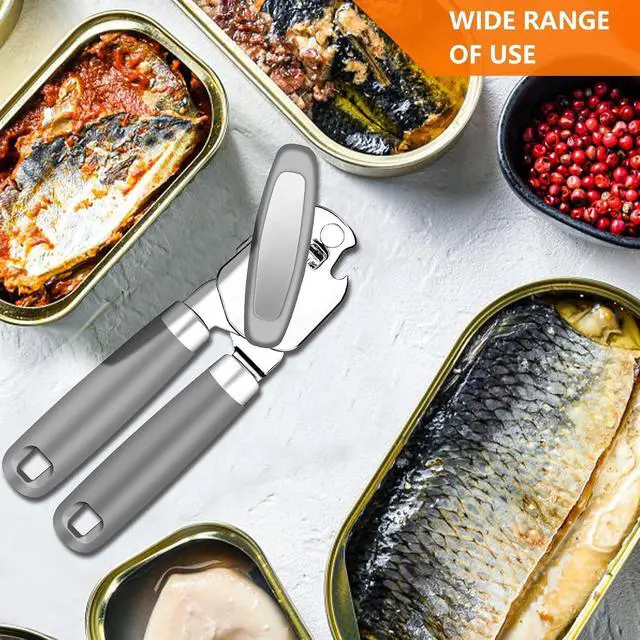 Alt view image 5 of 7 - Can Opener,Professional 3-In-1 Multifunctional Manual Can Openers Bottle Opener,Kitchen Durable Stainless Steel Heavy Duty Can Opener Smooth Edge for Kitchen Seniors Friendly