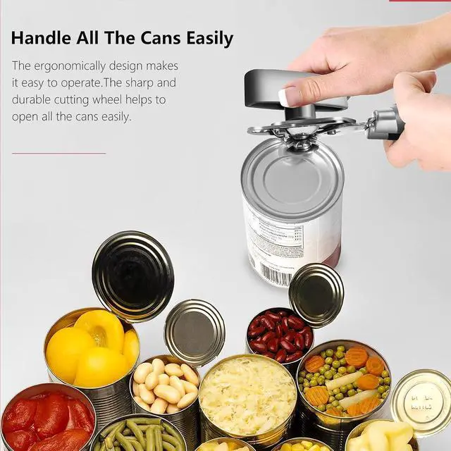Alt view image 7 of 7 - Can Opener,Professional 3-In-1 Multifunctional Manual Can Openers Bottle Opener,Kitchen Durable Stainless Steel Heavy Duty Can Opener Smooth Edge for Kitchen Seniors Friendly