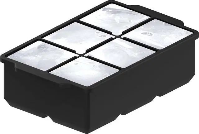 Alt view image 4 of 7 - KitchFort® Large Silicone Ice Cube Tray (2-Pack) - 2" Big Ice Mold with Lid | Easy Release, Cocktail, Whiskey Ice Cubes Mold - Food Grade - Ice Cube Trays for Freezer - Stackable Silicone Ice Tray