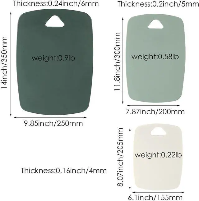 Alt view image 2 of 7 - Cutting Board Set for Kitchen, Set of 3 | Plastic, Large-Small, Dishwasher Safe, BPA Free