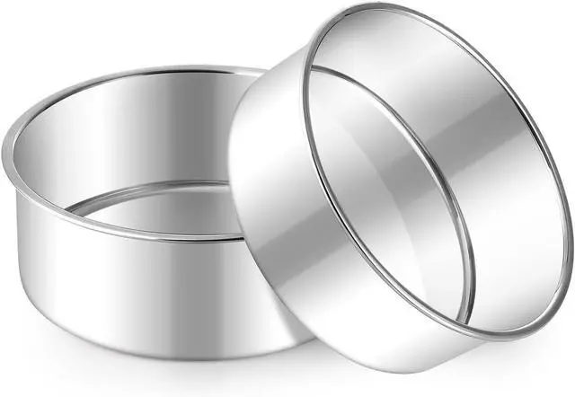 Main image of E-far Small Cake Pans Set of 2, 5 Stainless Steel Mini Round Baking Pan | Non-Toxic & Leak-Proof Cake Tins Mold for Smash Birthday Layer Tiered Cheesecake, Easy Clean & Dishwasher Safe