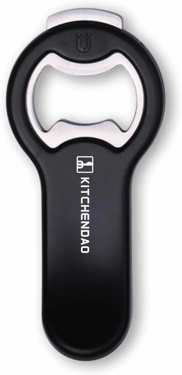 Main image of KITCHENDAO 2 in 1 Magnetic Beer Bottle Opener for Fridge and RV with Cap Catcher - Pop Can Soda Can Opener, Stick to Refrigerator for Easy Storage with Magnet, Gift for Men Husband Father