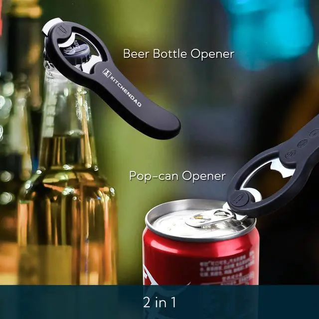 Alt view image 2 of 6 - KITCHENDAO 2 in 1 Magnetic Beer Bottle Opener for Fridge and RV with Cap Catcher - Pop Can Soda Can Opener, Stick to Refrigerator for Easy Storage with Magnet, Gift for Men Husband Father