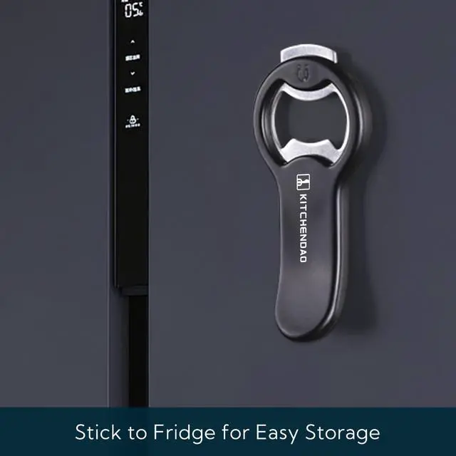 Alt view image 4 of 6 - KITCHENDAO 2 in 1 Magnetic Beer Bottle Opener for Fridge and RV with Cap Catcher - Pop Can Soda Can Opener, Stick to Refrigerator for Easy Storage with Magnet, Gift for Men Husband Father