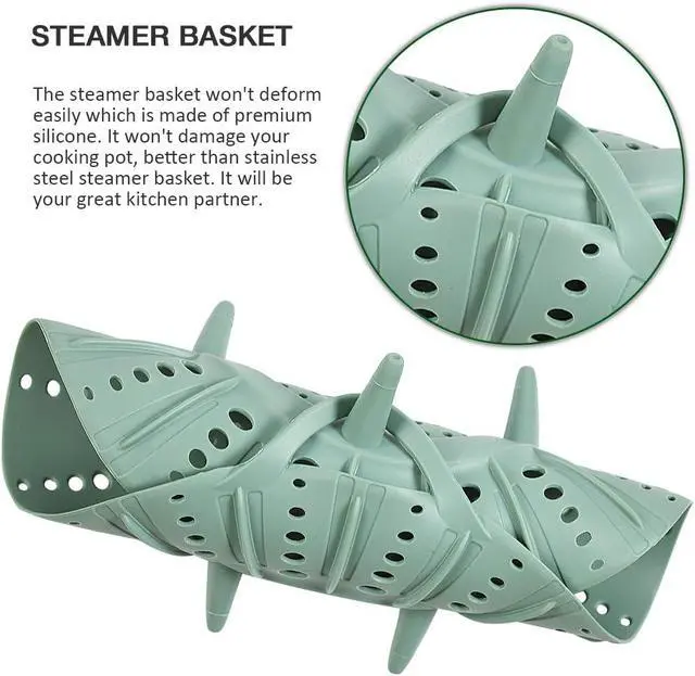 Alt view image 3 of 7 - Alimat PluS 1 Pack Large Silicone Steamer Basket for 8~9 Inch Pot | 9.6 Inches Diameter with Handle Design
