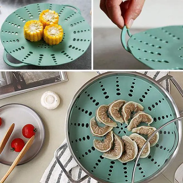 Alt view image 6 of 7 - Alimat PluS 1 Pack Large Silicone Steamer Basket for 8~9 Inch Pot | 9.6 Inches Diameter with Handle Design
