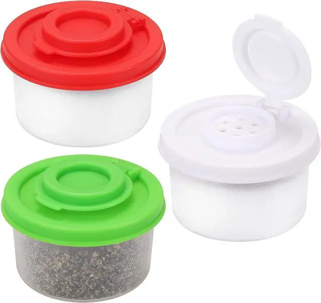 Main image of Accmor 3pcs Salt and Pepper Shakers, Mini Salt Shaker to go Moisture Proof Salt Pepper Shakers Spice Container Dispenser for Camping Picnic Lunch Boxes Travel Kitchen