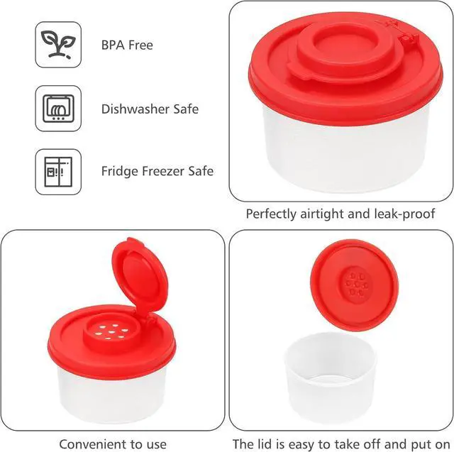 Alt view image 4 of 7 - Accmor 3pcs Salt and Pepper Shakers, Mini Salt Shaker to go Moisture Proof Salt Pepper Shakers Spice Container Dispenser for Camping Picnic Lunch Boxes Travel Kitchen