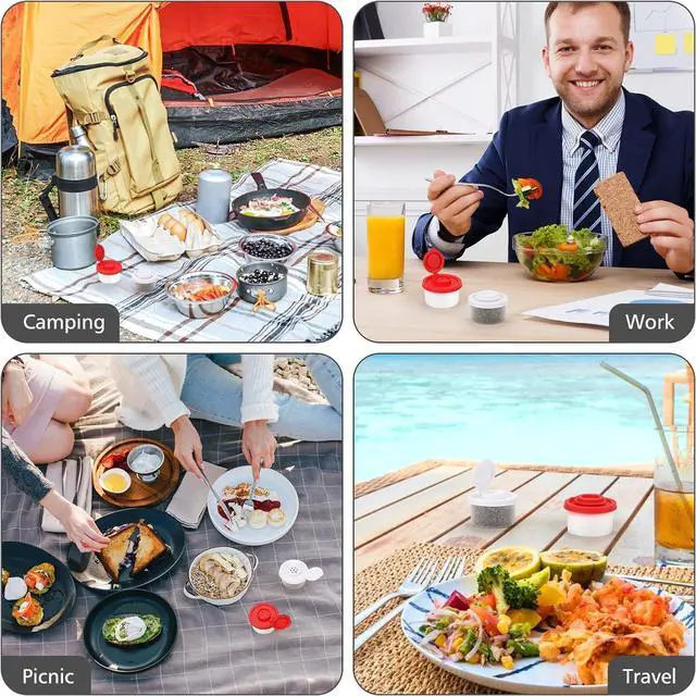 Alt view image 5 of 7 - Accmor 3pcs Salt and Pepper Shakers, Mini Salt Shaker to go Moisture Proof Salt Pepper Shakers Spice Container Dispenser for Camping Picnic Lunch Boxes Travel Kitchen