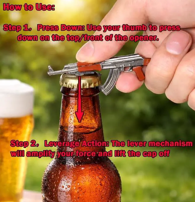 Alt view image 4 of 6 - AK-47 Keychain Bottle Openers | Outdoor Campaign Bar Restaurant Portable Wine Opener Best Gift for Men Soldier