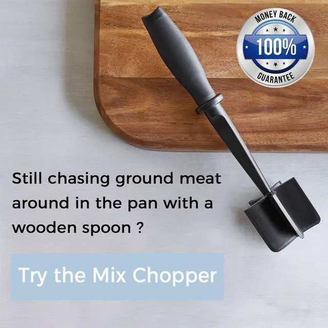Alt view image 5 of 6 - Meat Chopper Ground Beef Masher Tool for Hamburger | 5 Curve Blades Heat Resistant Meat Masher Tool, Turkey and More, Nylon Hamburger Chopper Utensil Non-scratch Utensils-Black