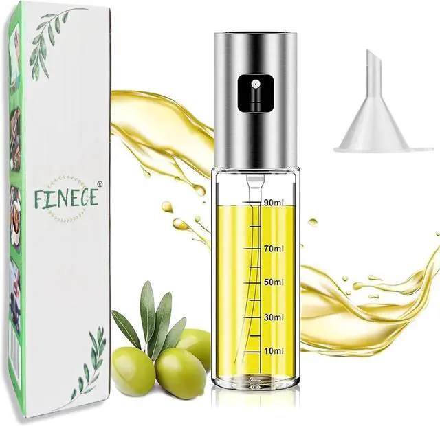 Main image of Oil Sprayer for Cooking, 100ml Olive Oil Sprayer Mister for Air Fryers, Oil Spray Bottle, Vinegar Soy Sauce Dispenser, Oil Mister with Stainless Steel Cap, for Baking Roasting Frying Use