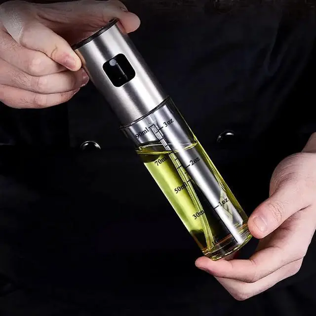 Alt view image 4 of 7 - Oil Sprayer for Cooking, 100ml Olive Oil Sprayer Mister for Air Fryers, Oil Spray Bottle, Vinegar Soy Sauce Dispenser, Oil Mister with Stainless Steel Cap, for Baking Roasting Frying Use