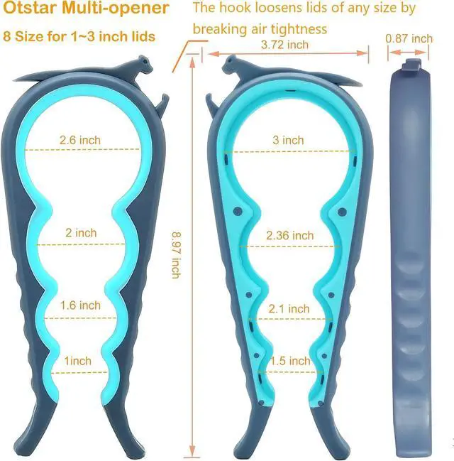 Alt view image 2 of 7 - Otstar Jar Opener & Bottle Opener for Seniors with Arthritis, Weak Hands | Adjustable Lid Opener Effortlessly Opens Jars, Bottles & Pop-Top Cans, Great for Senior Parents, Grandparents, or Loved Ones