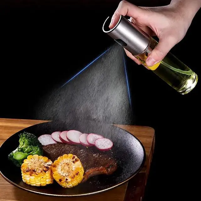 Alt view image 6 of 7 - Oil Sprayer for Cooking, 100ml Olive Oil Sprayer Mister for Air Fryers, Oil Spray Bottle, Vinegar Soy Sauce Dispenser, Oil Mister with Stainless Steel Cap, for Baking Roasting Frying Use
