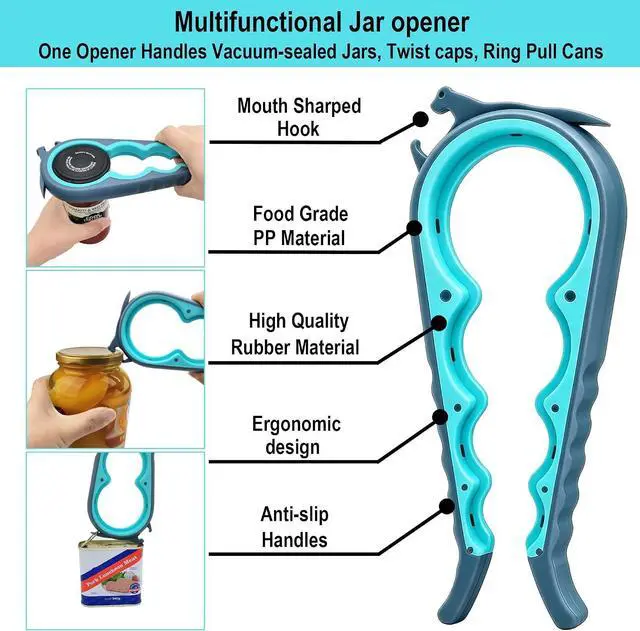Alt view image 3 of 7 - Otstar Jar Opener & Bottle Opener for Seniors with Arthritis, Weak Hands | Adjustable Lid Opener Effortlessly Opens Jars, Bottles & Pop-Top Cans, Great for Senior Parents, Grandparents, or Loved Ones