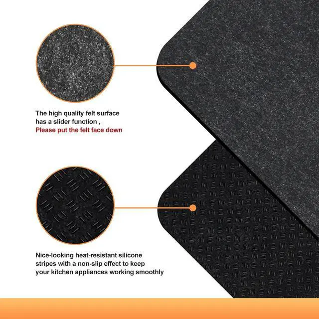 Alt view image 2 of 6 - 2Pcs Heat Resistant Pad Countertop Protector for Air Fryer | Made of Heat-resistant Felt, Effectively Resists High Temperatures, Act as a Sliding Mat, can DIY Tailoring