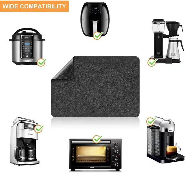 Alt view image 4 of 6 - 2Pcs Heat Resistant Pad Countertop Protector for Air Fryer | Made of Heat-resistant Felt, Effectively Resists High Temperatures, Act as a Sliding Mat, can DIY Tailoring