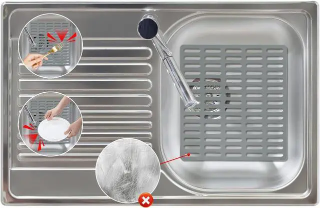 Alt view image 2 of 6 - Kitchen Sink Mat, Kitchen Sink Protector, Silicone Protector Mat | Great Sink Protection, Heat Resistant, Stain Resistant, No Smell, 12.2 x 11.34, Easy to Clean, Raised Feet