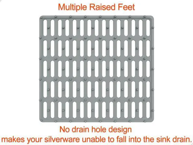 Alt view image 5 of 6 - Kitchen Sink Mat, Kitchen Sink Protector, Silicone Protector Mat | Great Sink Protection, Heat Resistant, Stain Resistant, No Smell, 12.2 x 11.34, Easy to Clean, Raised Feet