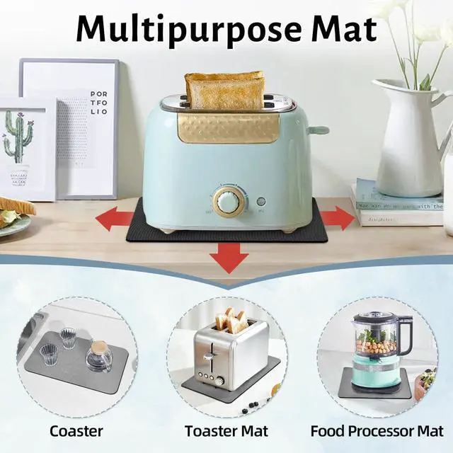 Alt view image 6 of 7 - LOPNUR 12x8 Inch Small Appliance Slider for Kitchen Appliances, Gray | Heat-Resistant 360° Sliding Tray, Cut to Fit for Coffee Maker, Mixer & Air Fryer, Soft Material, Won't Scratch Countertops