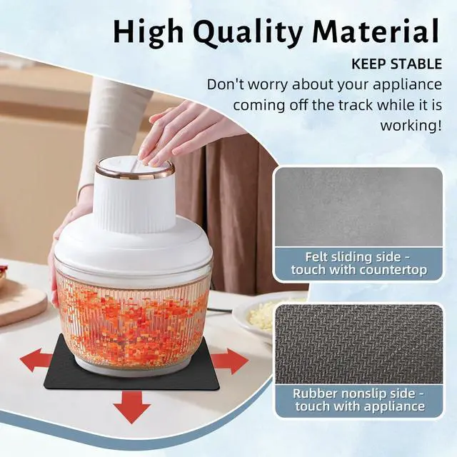 Alt view image 7 of 7 - LOPNUR 12x8 Inch Small Appliance Slider for Kitchen Appliances, Gray | Heat-Resistant 360° Sliding Tray, Cut to Fit for Coffee Maker, Mixer & Air Fryer, Soft Material, Won't Scratch Countertops