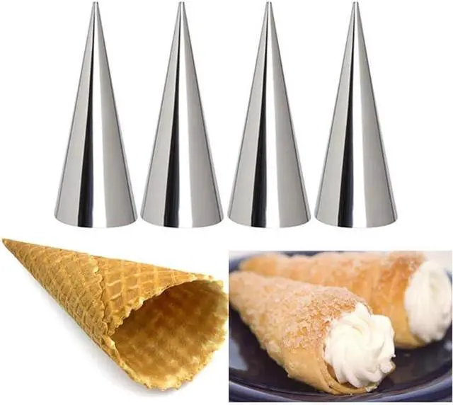Alt view image 2 of 7 - 12pcs Cream Horn Molds, Stainless Steel Baking Cones, Non-stick Baking Molds for Danish Pastry Lady Lock Form, Ice Cream Mold, Cream Roll, Croissant(Cone)