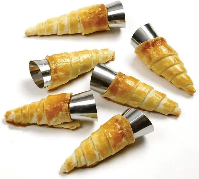 Alt view image 4 of 7 - 12pcs Cream Horn Molds, Stainless Steel Baking Cones, Non-stick Baking Molds for Danish Pastry Lady Lock Form, Ice Cream Mold, Cream Roll, Croissant(Cone)