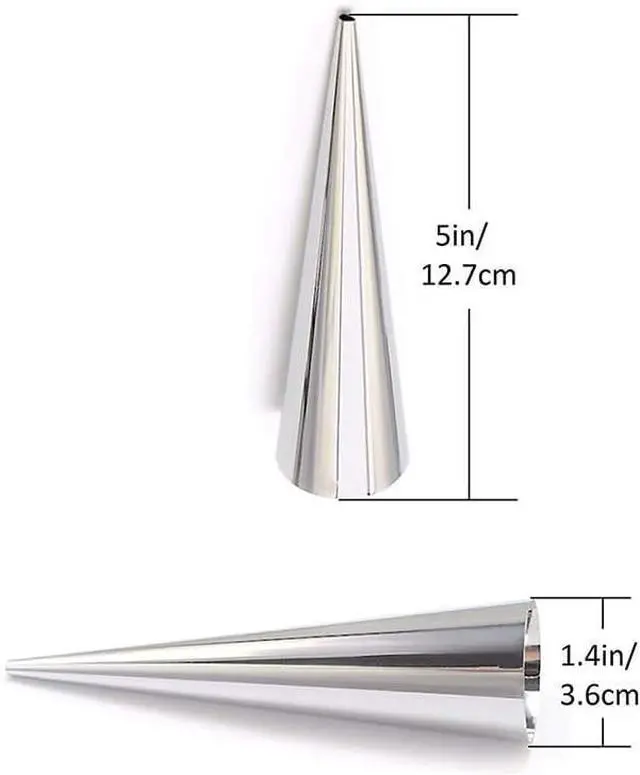 Alt view image 7 of 7 - 12pcs Cream Horn Molds, Stainless Steel Baking Cones, Non-stick Baking Molds for Danish Pastry Lady Lock Form, Ice Cream Mold, Cream Roll, Croissant(Cone)