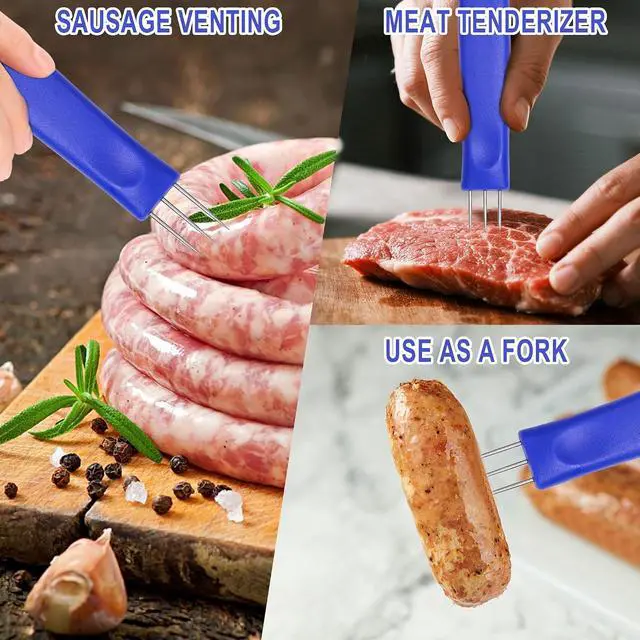 Alt view image 7 of 7 - Sausage Pricker Tool, 6.5" Stainless Steel Meat Needle | Prevents sausage bursting,Sturdy food-grade steel,Safe, non-slip handle,Comes with storage case,Great for fresh & smoked.