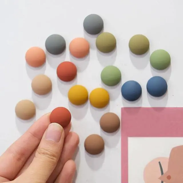 Alt view image 4 of 7 - 12PCS Strong Colorful Decorative Cute Matte Fridge Magnets | Strong, Decorative, Cute - Refrigerator Magnets For Office, Whiteboard, Cabinets, Kitchen, Dishwasher