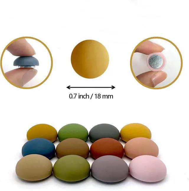 Alt view image 3 of 7 - 12PCS Strong Colorful Decorative Cute Matte Fridge Magnets | Strong, Decorative, Cute - Refrigerator Magnets For Office, Whiteboard, Cabinets, Kitchen, Dishwasher