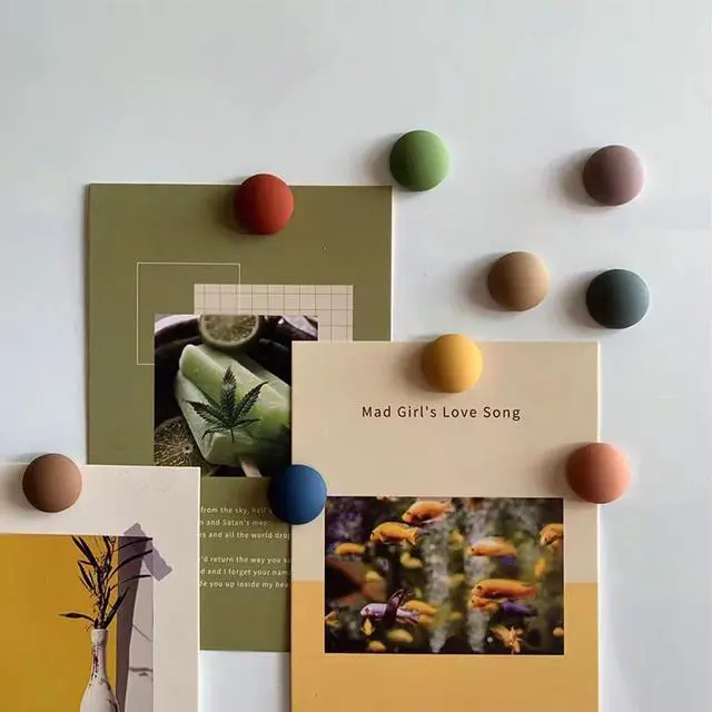 Alt view image 7 of 7 - 12PCS Strong Colorful Decorative Cute Matte Fridge Magnets | Strong, Decorative, Cute - Refrigerator Magnets For Office, Whiteboard, Cabinets, Kitchen, Dishwasher