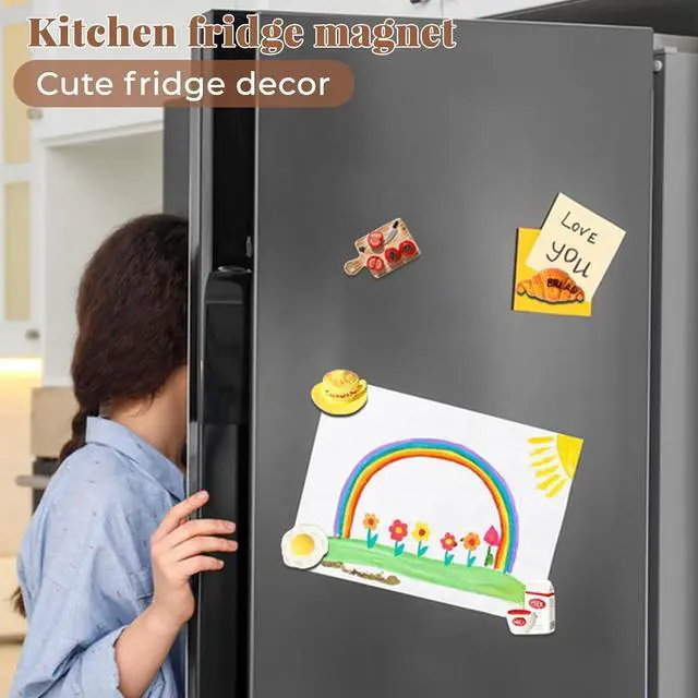 Alt view image 3 of 5 - 8Pcs Cute Food Magnets for Fridge Funny Decorative Refrigerator Kitchen | Foodie Friend New Homeowner Gift