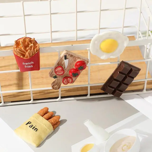 Alt view image 4 of 5 - 8Pcs Cute Food Magnets for Fridge Funny Decorative Refrigerator Kitchen | Foodie Friend New Homeowner Gift
