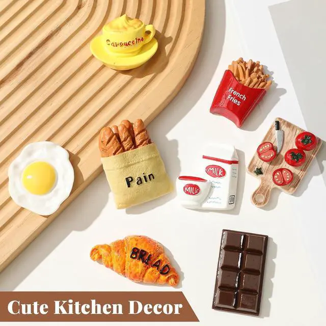 Alt view image 5 of 5 - 8Pcs Cute Food Magnets for Fridge Funny Decorative Refrigerator Kitchen | Foodie Friend New Homeowner Gift