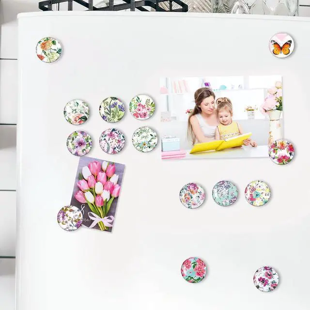Alt view image 4 of 6 - MORCART 30Pcs Refrigerator Magnets Fridge Magnets, Flower Fridge Decoration Sticker, Magnets for Kitchen Fridge, Locker Whiteboard, Office, Dishwasher MR-3082