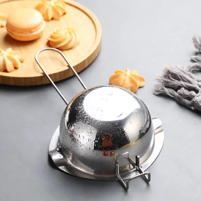 Alt view image 3 of 7 - Double Boiler Pot with Heat Resistant Handle, Stainless Steel Melting Bowl for Melting Chocolate, Candy, Butter, Cheese, Caramel and Soap, Wax Making 600ML (400ML)