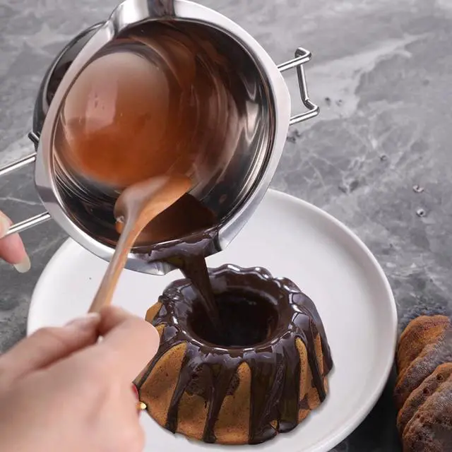 Alt view image 4 of 7 - Double Boiler Pot with Heat Resistant Handle, Stainless Steel Melting Bowl for Melting Chocolate, Candy, Butter, Cheese, Caramel and Soap, Wax Making 600ML (400ML)