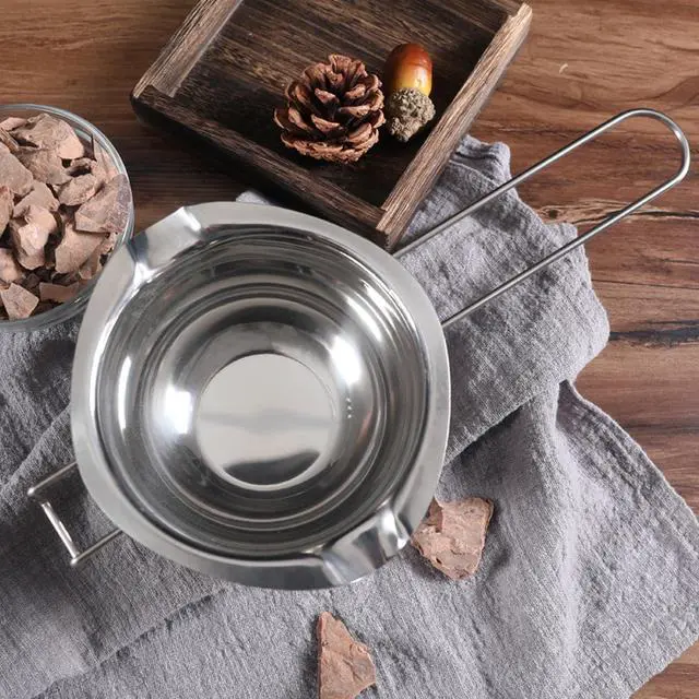 Alt view image 6 of 7 - Double Boiler Pot with Heat Resistant Handle, Stainless Steel Melting Bowl for Melting Chocolate, Candy, Butter, Cheese, Caramel and Soap, Wax Making 600ML (400ML)