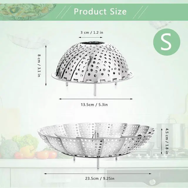 Alt view image 6 of 6 - Stainless Steel Folding Vegetable Steamer Insert (fits pots 5" to 9")